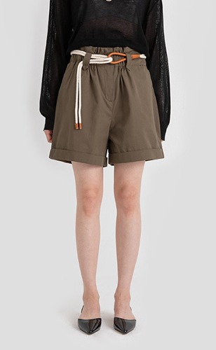rope strap pintuck cotton shorts (2color)