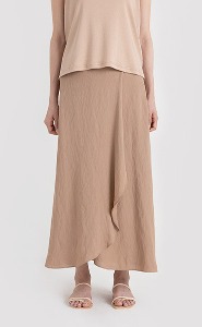 unbal flare wave cutting maxi skirt (4colors)